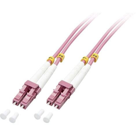 LINDY 46344 fibre optique FO Câble de raccordement 10.00 m rose [1x LC mâle - 1x LC mâle] 50/125 µ Multimode OM4 C236421 (1/3)