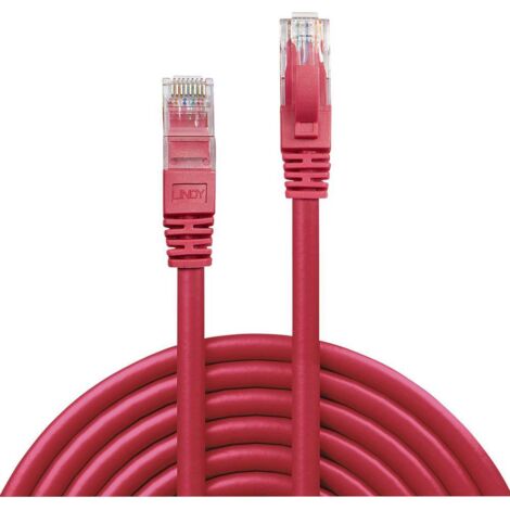 LINDY 48035 RJ45 Câble réseau, câble patch CAT 6 U/UTP 5.00 m rouge avec cliquet d'encastrement 1 pc(s) C230341 (1/3)