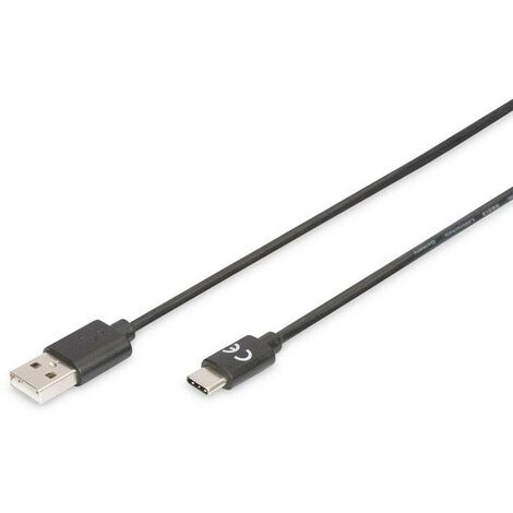 Digitus Câble USB USB 2.0 USB-C® mâle, USB-A mâle 1.80 m noir blindé AK-300154-018-S Q120292 (1/5)