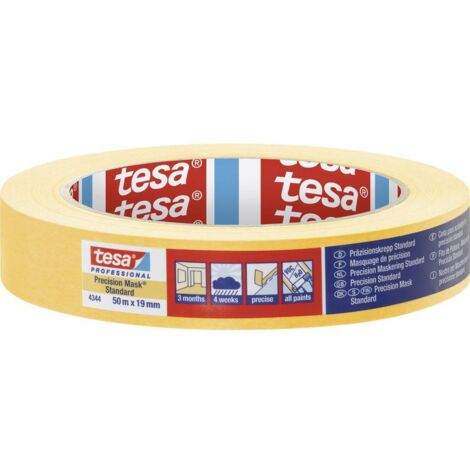 tesa PRECISION STANDARD 04344-00004-00 Bande de masquage Präzisionskrepp® jaune (L x l) 50 m x 19 mm 1 pc(s) Y106732