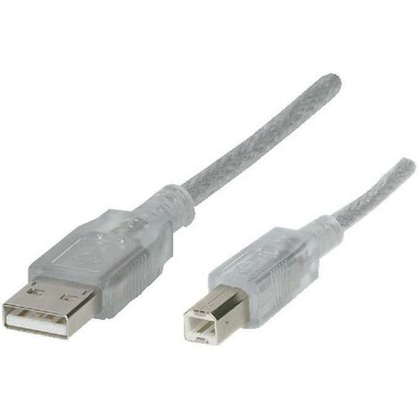 Renkforce Câble USB USB 2.0 USB-A mâle, USB-B mâle 5.00 m transparent RF-4538146 A807422