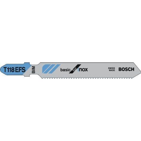 Lame de scie sauteuse PRO Stainless Steel T118EFS Bosch 83 mm 5 pces - 2608636497