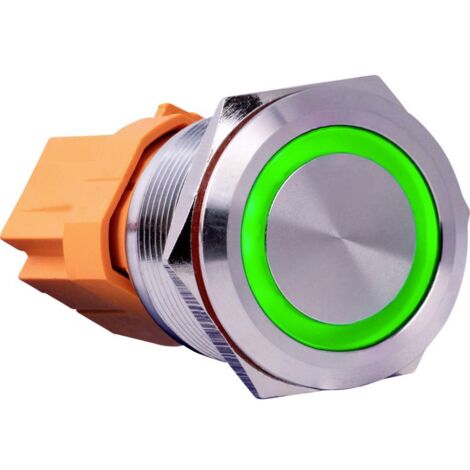 Joy-it BUTTON22B-M-GR BUTTON22B-M-GR Bouton-poussoir 250 V/AC 7 A 1 x On/(Off) à rappel vert (Ø x H) 25 mm x 40.40 mm IK10, IP67 1 pc(s) Y389892 (1/3)