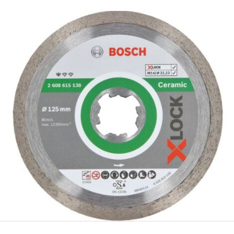 Bosch – Disque diamant pour meuleuse 125 mm – Alésage 22,23 mm – Largeur de coupe 1,6 mm – Coupe nette pour carrelage – 2608615138