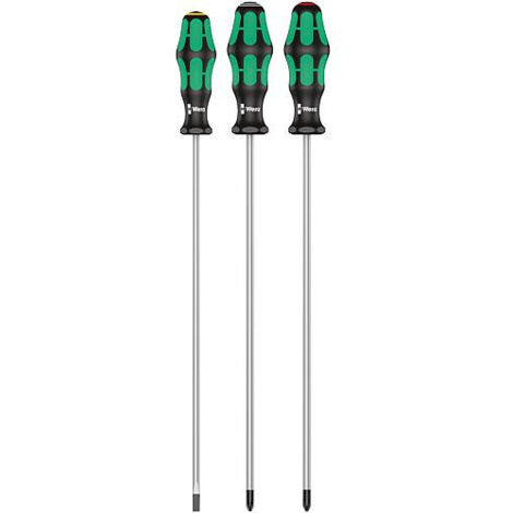 Kit tournevis WERA 3 pieces tournevis plat, Phillips et Pozidriv, long (1/5)