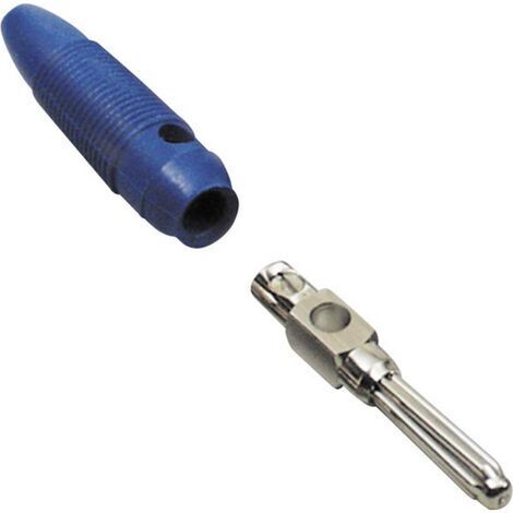 TRU COMPONENTS Fiche banane mâle, droit Ø de la broche: 4 mm bleu 100 pc(s) X020741 (1/2)