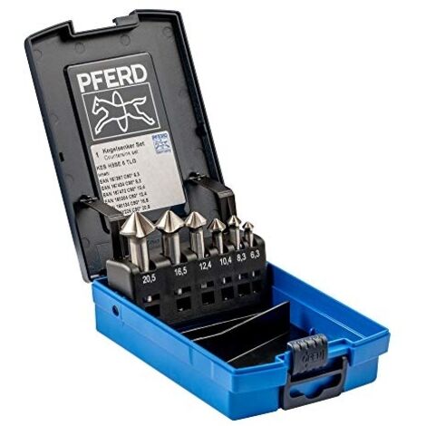 PFERD TOOLS SET KES HSSE DIN 335 C90° 6 25202157 Jeu de fraises coniques 6.3 mm, 8.3 mm, 10.4 mm, 12.4 mm, 16.5 mm, 20.