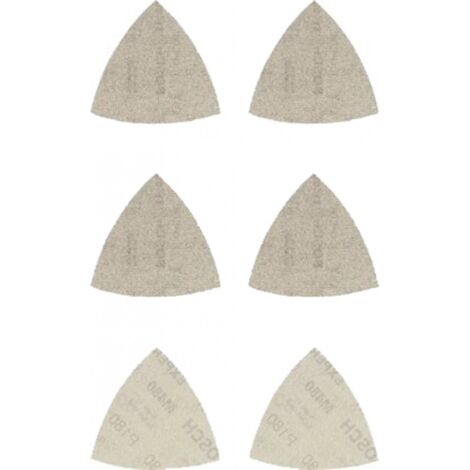SET DE GRILLES ABRASIVES BOSCH ACCESSORIES EXPERT M480 2608901204 PERFORÉ GRAIN NUM 80, 80, 120, 120, 180, 180 (L X L) 93 MM X 9