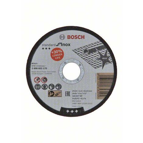 Bosch Accessories 2608603170 2608603170 Disque à tronçonner 115 mm 1 pc(s) acier A313792