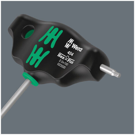 Wera 454 Clé coudée pour vis à 6 pans creux Taille (métrique): 2.5 mm Longueur de la lame: 100 mm