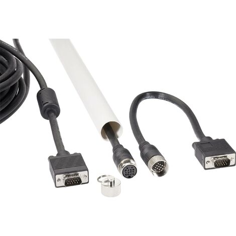 Câble de raccordement Renkforce VGA Fiche mâle VGA 15 pôles, Fiche mâle VGA 15 pôles 10.00 m noir RF-4537804 pour montage en tube creux, avec noy A860752