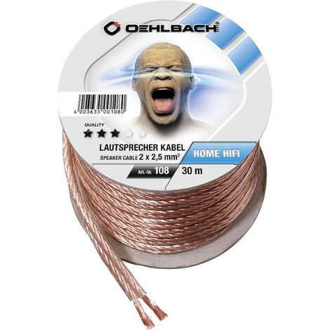 Câble Haut-Parleur MANAX 2x0.75mm² Transparent 100m - CCA Qualité Audio