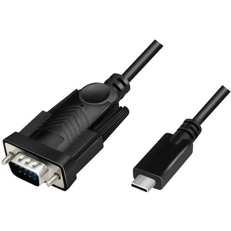 LogiLink série Adaptateur [1x USB 2.0 type C mâle - 1x SUB-D mâle 9 pôles] 1.2 m noir (1/4)