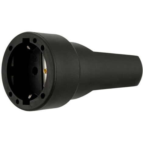 REV 0512150555 Fiche électrique femelle avec terre caoutchouc 250 V noir IP20 (1/2)