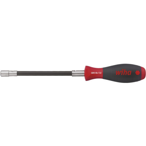 Wiha Tournevis avec porte-embout SoftFinish® serrage par circlip Manche flexible, 1/4" 150 mm (01479)