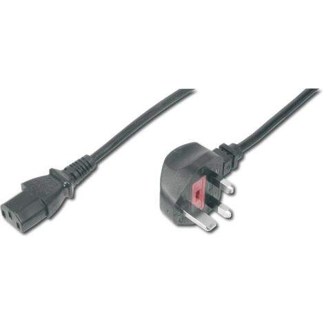 Cordon Digitus ordinateur, alimentation, appareils IEC [1x mâle anglaise - 1x Secteur femelle C13] 1.80 m noir S385941 (1/4)