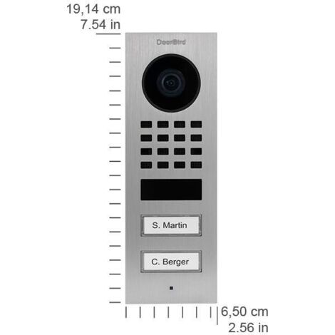 DoorBird D1102V Aufputz Interphone vidéo IP Wi-Fi, Ethernet Station extérieure acier inoxydable V2A (brossé) S553092 (1/3)