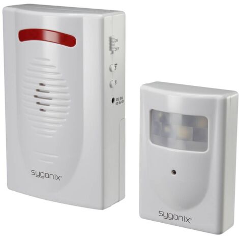 Sygonix – Détecteur de mouvement 120 dB – Portée 120 m – Signalisation LED et haut-parleur – Alimentation par piles ou secteur – SY5045276