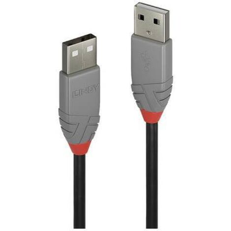 LINDY Câble USB USB 2.0 USB-A mâle, USB-A mâle 0.50 m noir, gris 36691 S216702 (1/2)