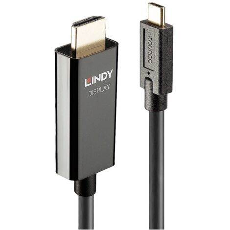 Câble de raccordement LINDY USB-C® mâle, Fiche mâle HDMI-A 10.00 m noir 43317 4K UHD Câble d'affiche (1/4)