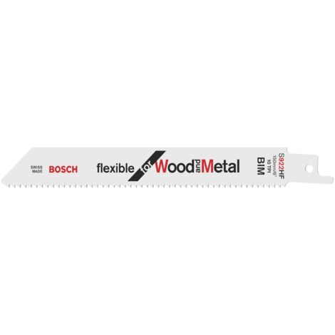 Bosch 2x lame de scie sabre S 922 HF Flexible for Wood and Metal - 2608656039