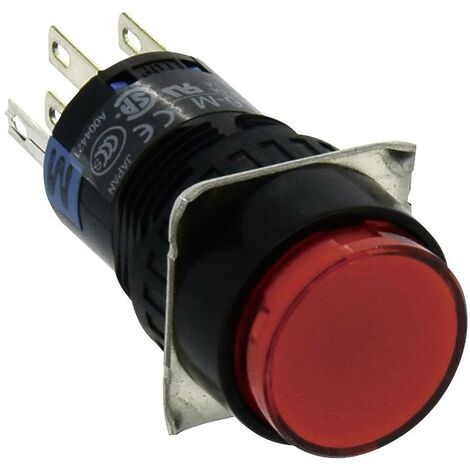 Bouton poussoir OFF-ON lumineux - Led rouge 12V - Discount Marine