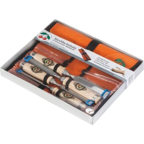 Jeu De 6 Ciseaux à Bois Kirschen - Lames 10 à 26 Mm, Manches En Charme - Affûtés à 25°