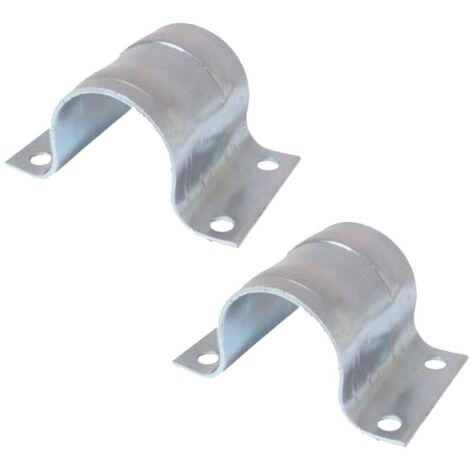 Collier de mât acier galvanisé pour mâts 48-50 mm – Épaisseur 2,5 mm – Trous de vis 9 mm – Set de 2 pièces