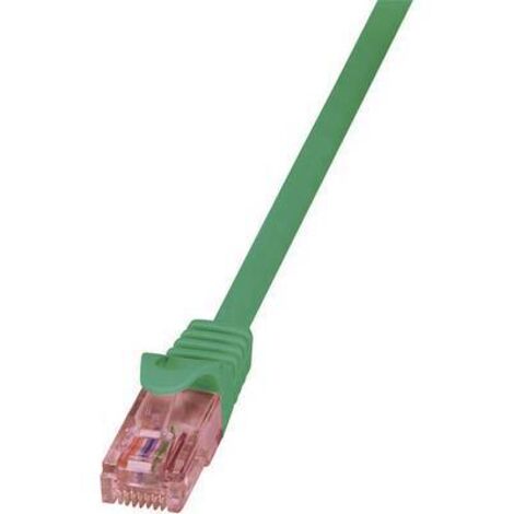 LogiLink CQ2055U RJ45 Câble réseau, câble patch CAT 6 U/UTP 2.00 m vert ignifuge, avec cliquet d'encastrement 1 pc(s) V963331 (1/2)
