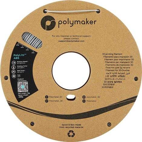 Polymaker PE01003 PolyLite Filament ABS inodore 1.75 mm 1000 g gris 1 pc(s) X250702