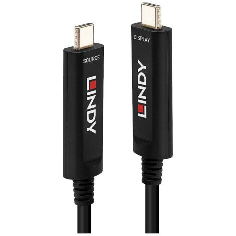Câble de raccordement LINDY USB-C® mâle, USB-C® mâle 15.00 m noir 38503 Câble d'afficheur USB-C® (1/4)
