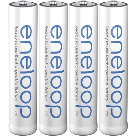 Panasonic – Pile rechargeable NiMH 800 mAh – 1.2 V – Lot de 4 accus AAA préchargés – Faible autodécharge jusqu'à 85% après 1 an