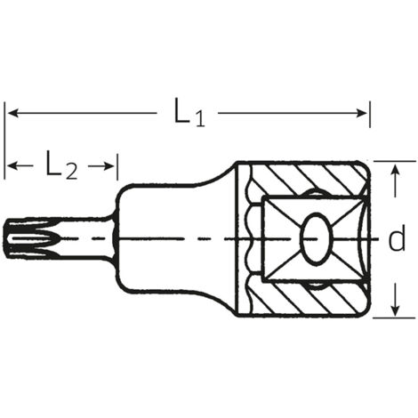 Stahlwille 49 TX T 20 02100020 3/8" (10 mm) Embout de tournevis T 20 3/8" (10 mm) (1/2)