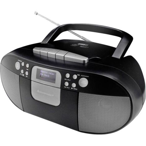 soundmaster SCD7800SW Radiocassette DAB+, FM AUX, CD, Cassette, USB fonction réveil noir W818112