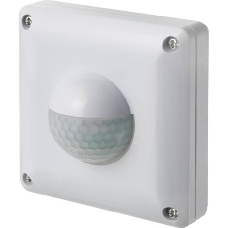 Sygonix – Détecteur de mouvement PIR 190° SY4755364 – Portée 10m – Montage mural et encastré – IP65 pour extérieur – Compatible ampoules LED - Y448652