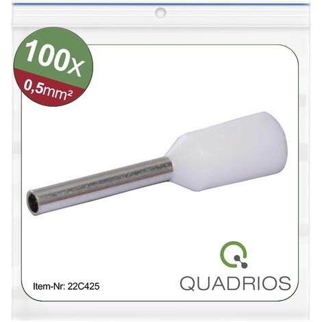 Quadrios 22C425 Embout simple d'extrémité de câble 0.5 mm² partiellement isolé blanc 1 set X572132 (1/4)