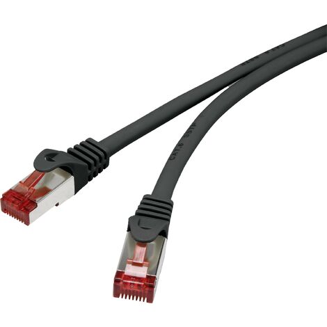 Renkforce RF-4737380 RJ45 Câble réseau, câble patch CAT 6 S/FTP 1.00 m noir avec cliquet d'encastrement, contacts dorés, ignifuge 1 pc(s) Y868072 (1/5)