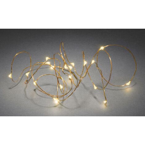 Guirlande lumineuse LED batterie Konstsmide 40 ampoules blanc