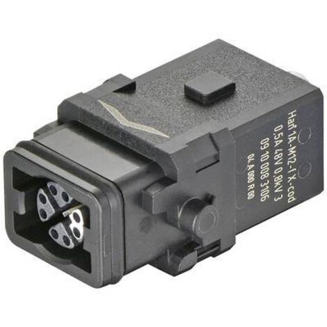 Connecteur Han 1A-M12-f X-coded 09100083106 HARTING 1 pc(s) X908062 (1/2)