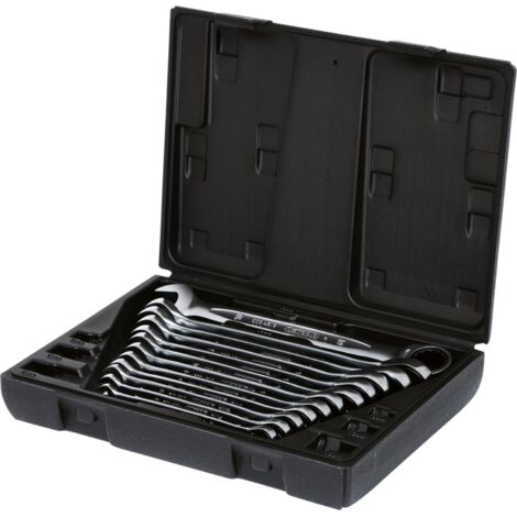 Kstools – Jeu de clés mixtes à cliquet 12 pièces – Acier chrome vanadium – Denture 72 dents – Ouverture clé 19 mm – Coffret robuste - X969172 (1/7)
