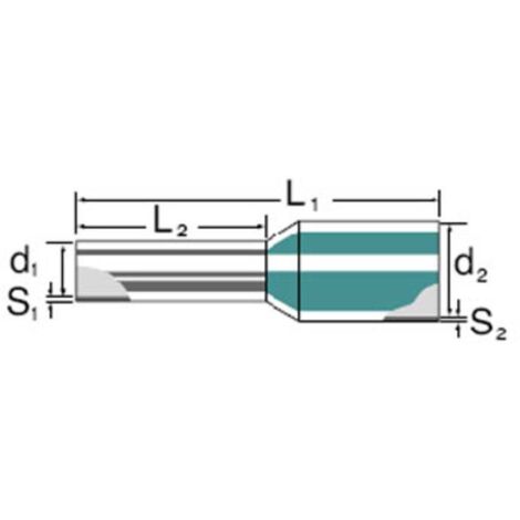 Embout simple d'extrémité de câble Weidmüller H2,5/21,5X BL SV 9006710000 2.5 mm² x 12 mm partiellem (1/2)