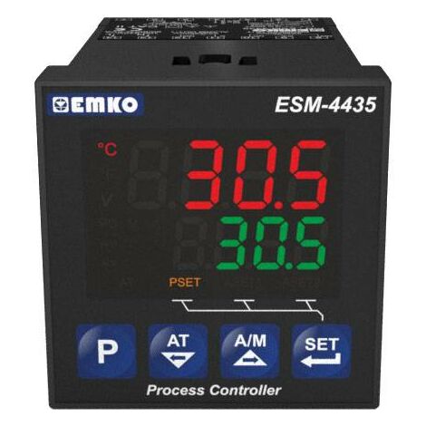 Emko ESM-4435.1.20.0.1/01.01/0.0.0.0 2 points, P, PI, PD, PID Régulateur de température Pt100, T, J, K, R, S -200 à 1700 °C Relais 5 A (L x l x H) Y353212 (1/5)