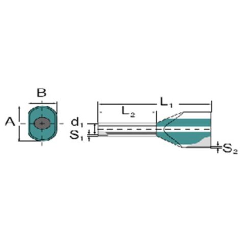 Embout double d'extrémité de câble Weidmüller H0,5/14D ZH W 9037380000 0.5 mm² x 8 mm partiellement (1/2)