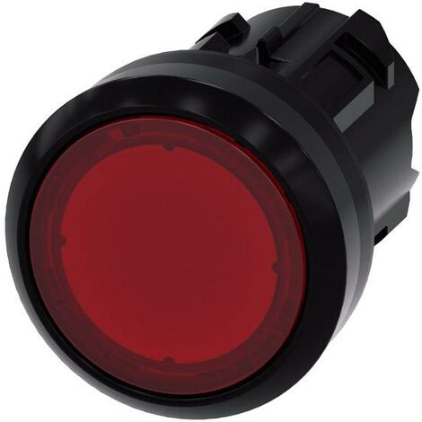 Siemens 3SU10010AB200AA0 3SU1001-0AB20-0AA0 Bouton-poussoir lumineux à rappel actionneur plat, collerette plastique rouge 1 pc(s) Y403861 (1/2)