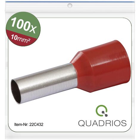 Quadrios 22C432 Embout simple d'extrémité de câble 10 mm² partiellement isolé rouge 1 set (1/4)