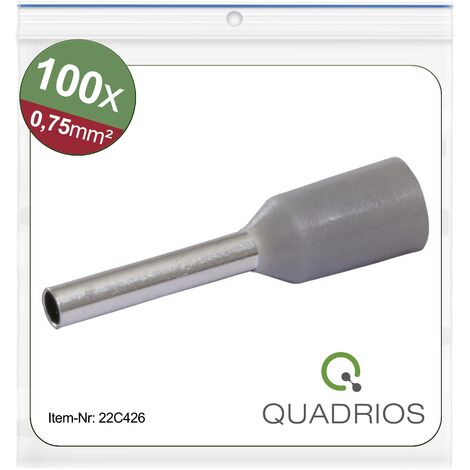 Quadrios 22C426 Embout simple d'extrémité de câble 0.75 mm² partiellement isolé gris 1 set X572182 (1/4)