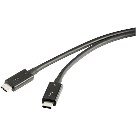 Renkforce Câble Thunderbolt™ Thunderbolt™ 4 Fiche mâle Thunderbolt® (USB-C™), Fiche mâle Thunderbolt® (USB-C™) 0.80 m noir blindage doubl X940072
