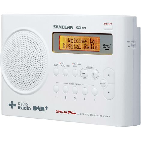N/A DAB+ Sangean DPR-69+ fonction de charge de la batterie blanc Y13713