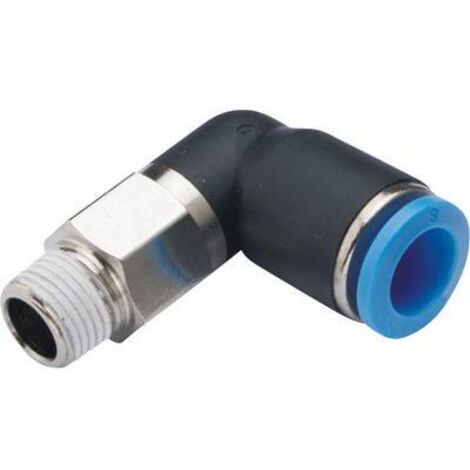 TRU COMPONENTS Raccord coudé GPL6-02 Ø de tuyau: 6 mm Taille du filetage: R1/4 1 pc(s) X938572 (1/2)