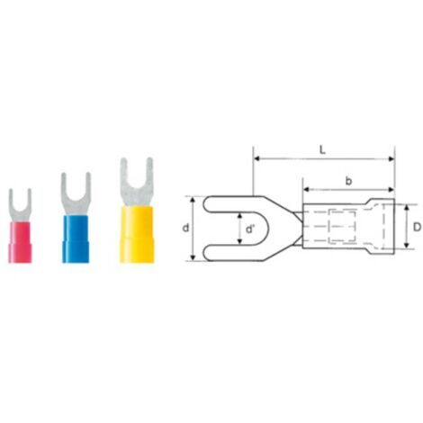 Weidmüller 9200410000 Cosse à fourche 4 mm² 6 mm² Ø du trou=4.3 mm partiellement isolé jaune 100 pc( (1/2)